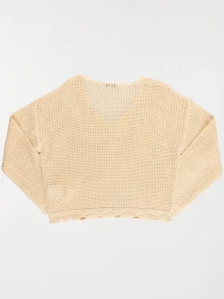 Pull col V ajouré fille (XXS-M)