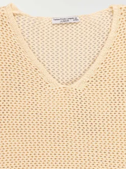 Pull col V ajouré fille (XXS-M)