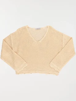 Pull col V ajouré fille (XXS-M)