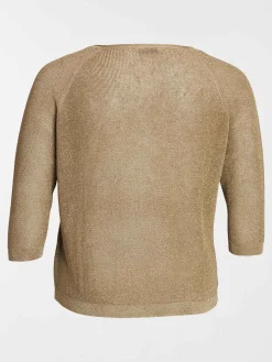Pull col V caramel grande taille femme