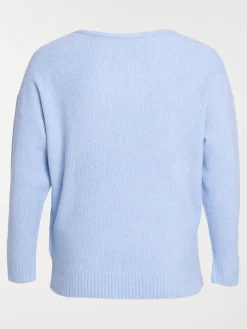 Pull col V côtelé grande taille femme
