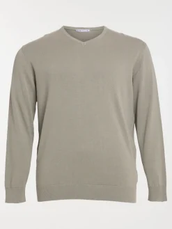 Pull col V grande taille homme