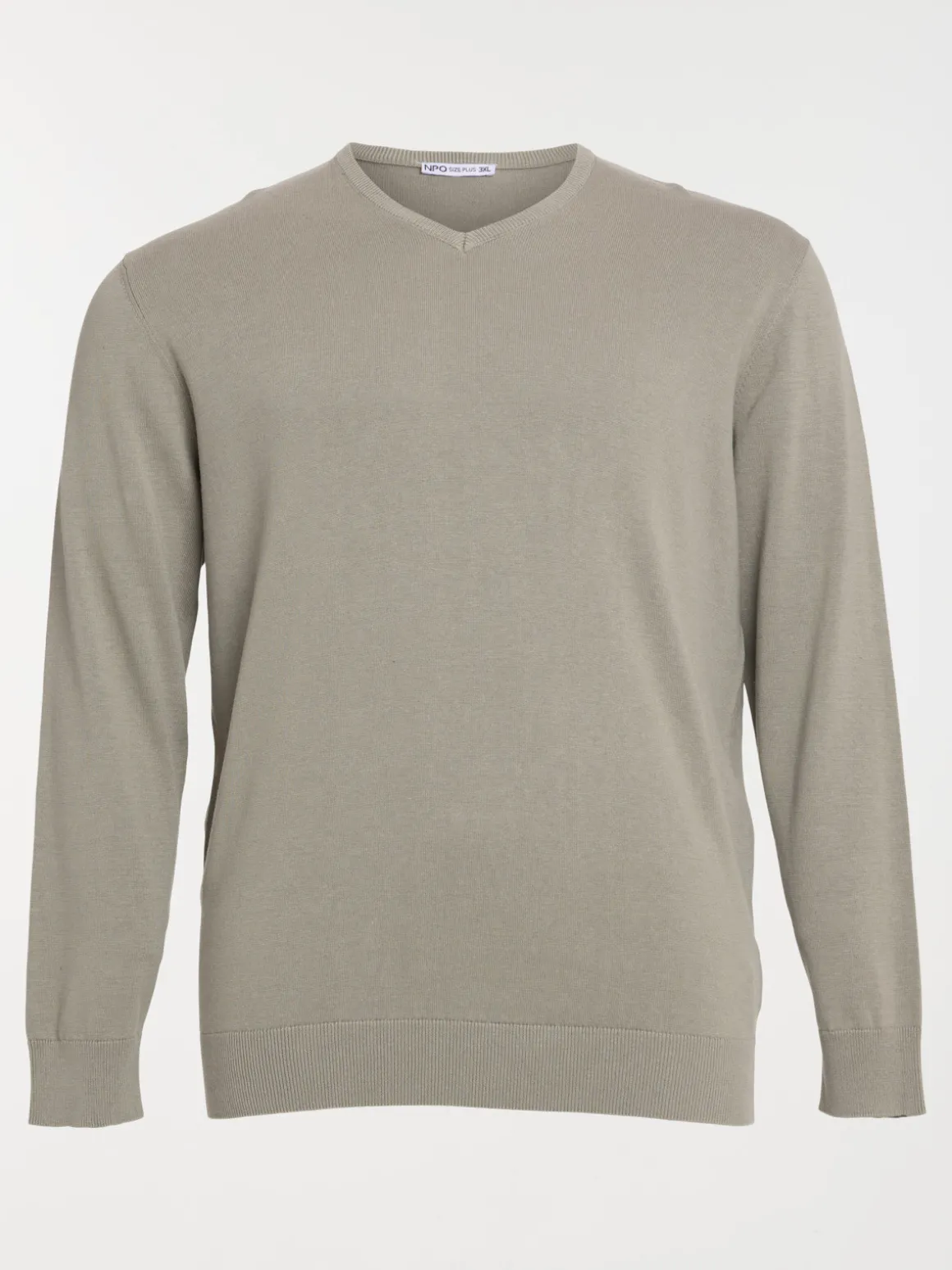 Pull col V grande taille homme