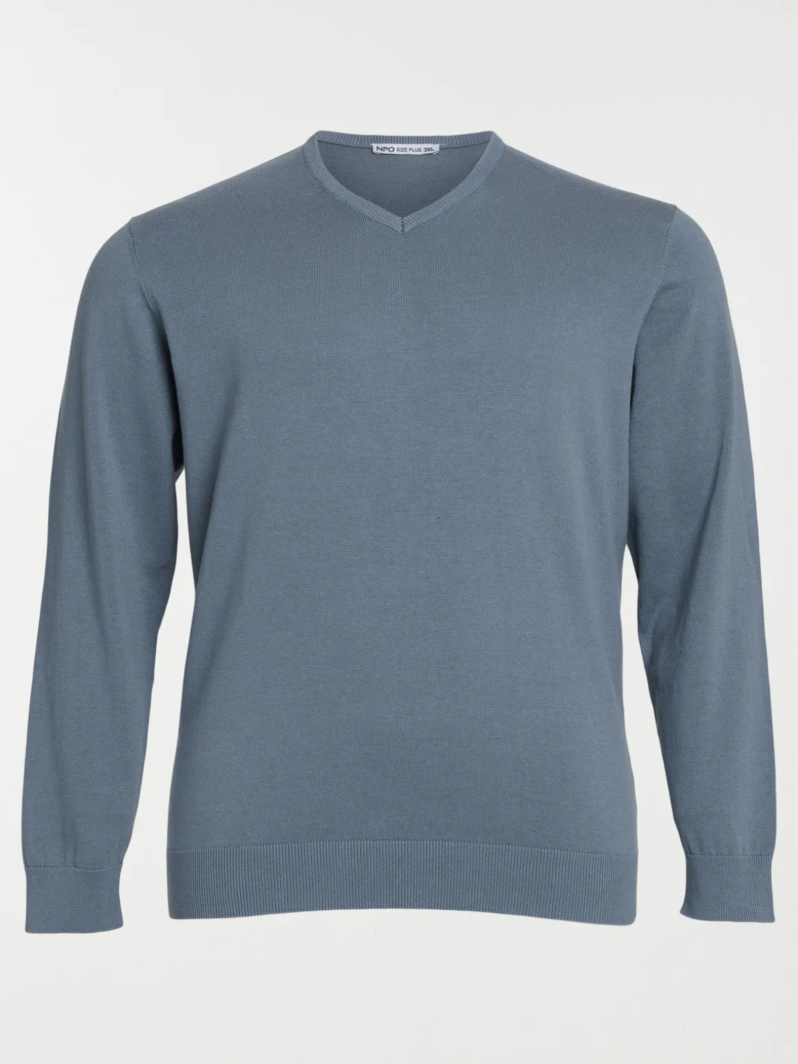 Pull col V grande taille homme