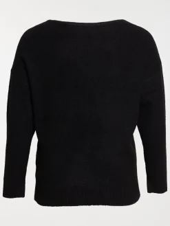 Pull col V noir femme grande taille