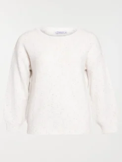 Pull écru col rond grande taille femme
