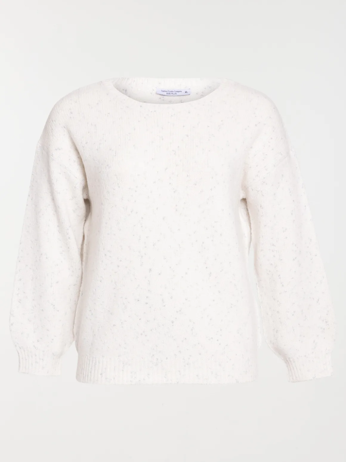Pull écru col rond grande taille femme