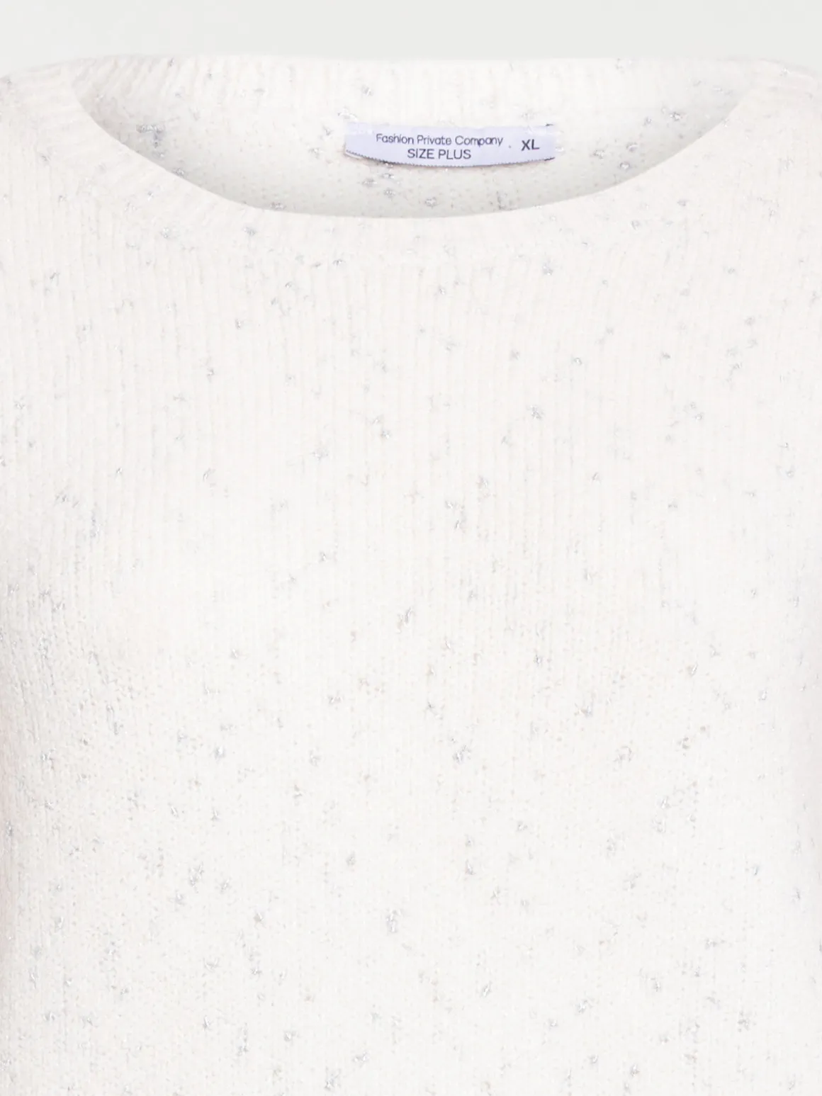 Pull écru col rond grande taille femme