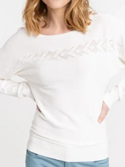 Pull écru manches longues femme