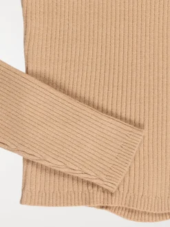 Pull côtelé camel doux fille (XXS-M)