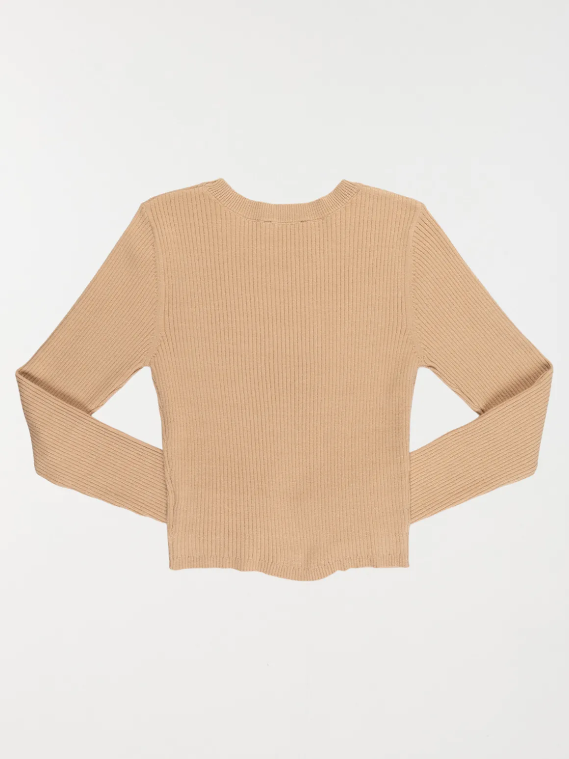 Pull côtelé camel doux fille (XXS-M)