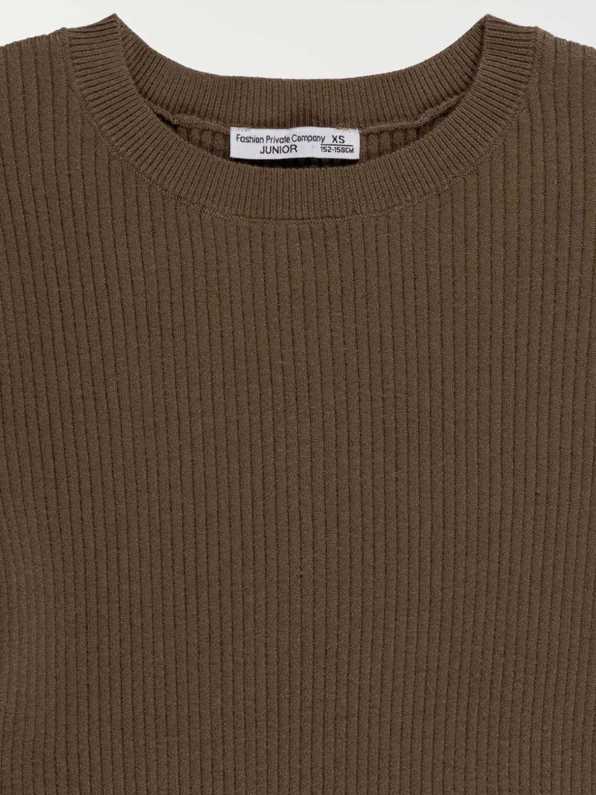 Pull côtelé vert fougère fille (XXS-M)
