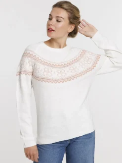Pull de Noël écru femme