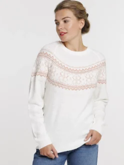 Pull de Noël écru femme