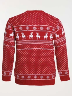 Pull de noël rouge grande taille homme