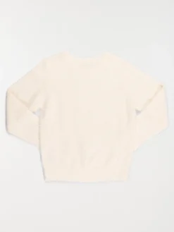 Pull fille écru col rond (3-12A)