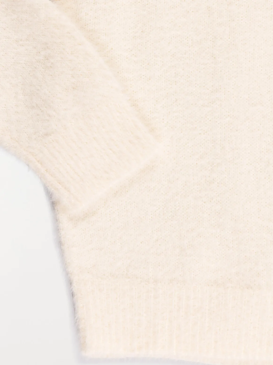 Pull fille écru col rond (3-12A)