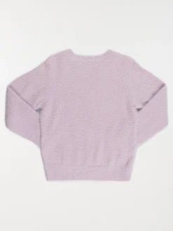Pull fille lavandin col rond (3-12A)