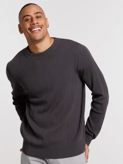 Pull fin col rond homme