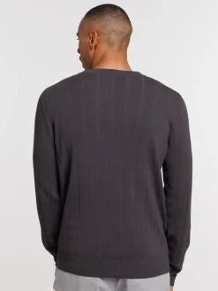 Pull fin col rond homme