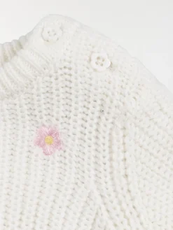 Pull fleurs brodées fille (3-36M)
