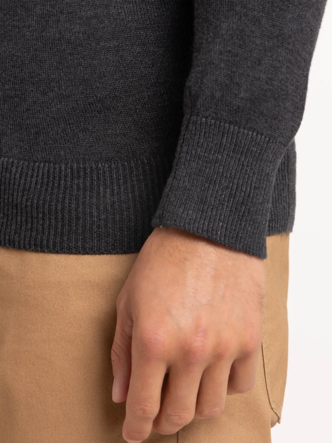 Pull gris anthracite chiné homme