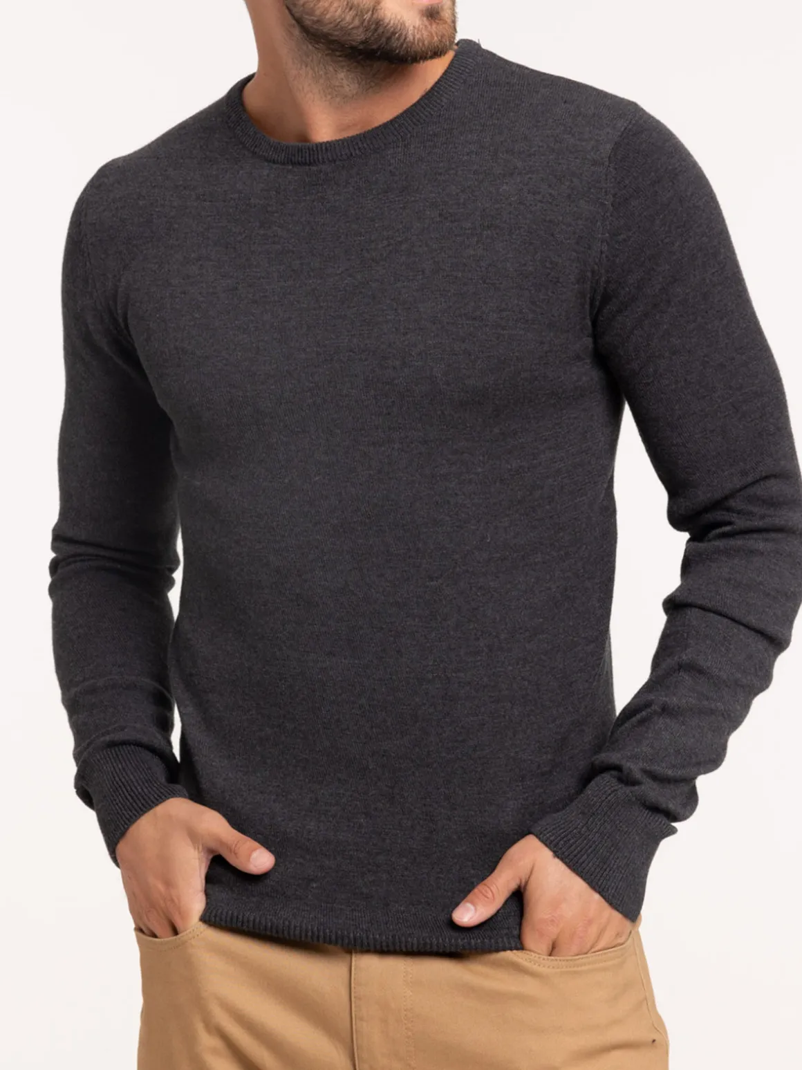Pull gris anthracite chiné homme