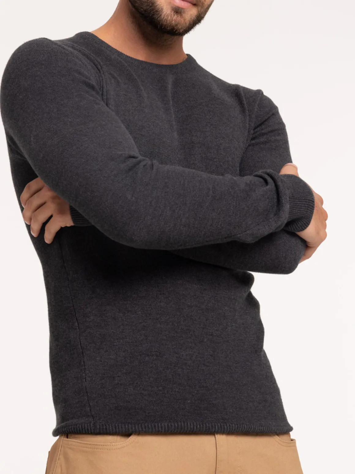 Pull gris anthracite chiné homme