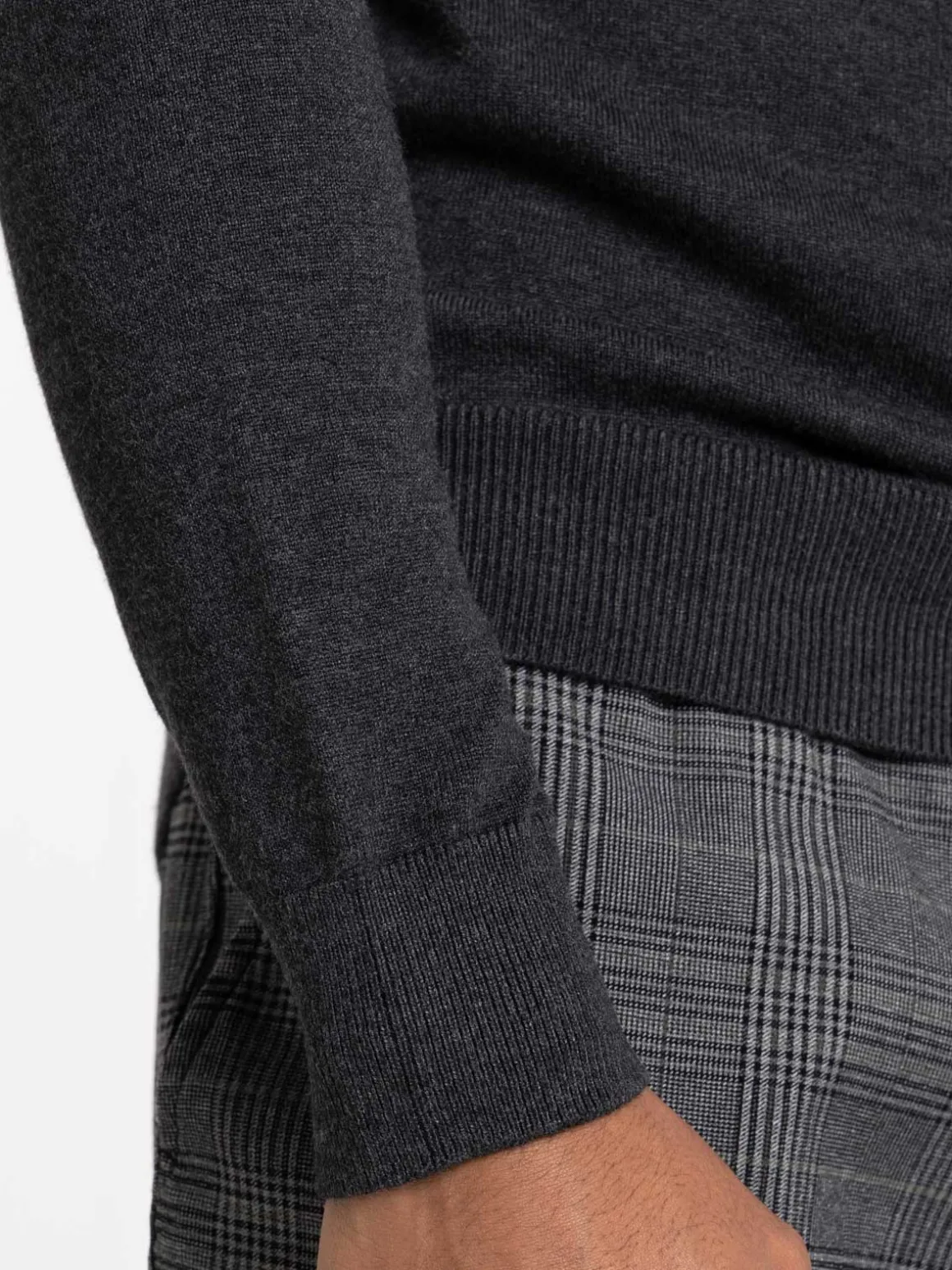 Pull homme col montant gris anthracite