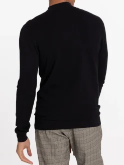 Pull homme col montant noir homme
