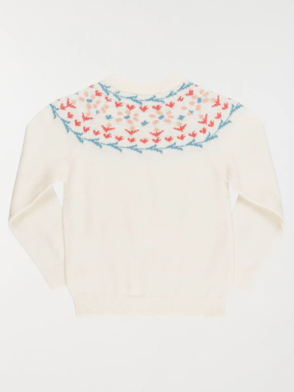 Pull jacquard col rond fille (3-12A)