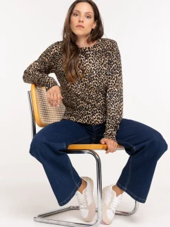 Pull léopard femme