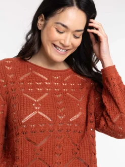 Pull maille ajourée femme