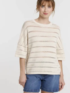 Pull maille ajourée femme