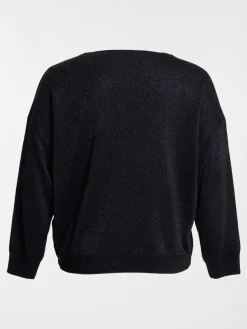 Pull noir brillant grande taille femme