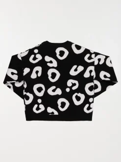 Pull noir col rond motif fille (XXS-M)