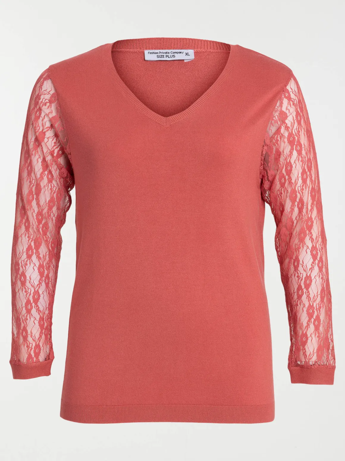Pull orange minéral grande taille femme
