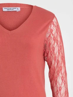 Pull orange minéral grande taille femme