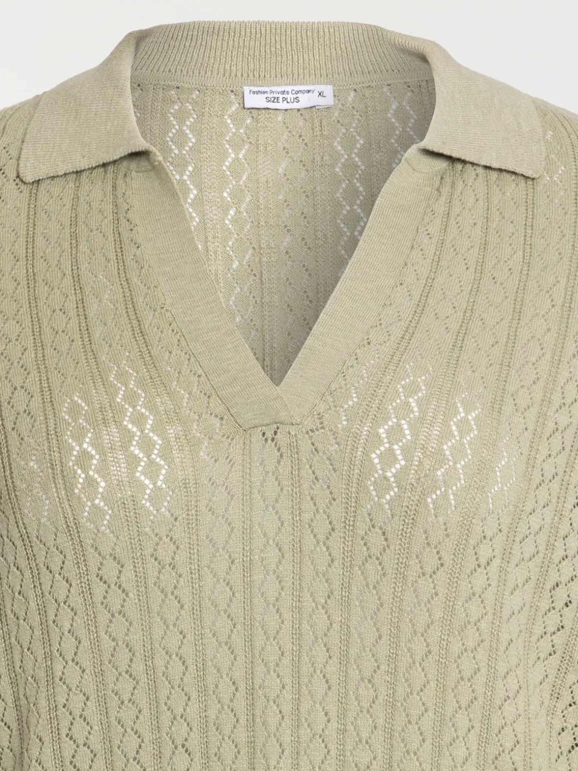 Pull polo sauge grande taille femme