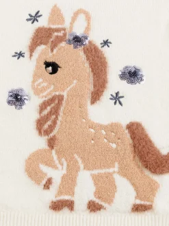 Pull poney et sequins fille (3-12A)