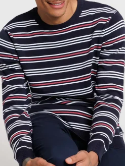 Pull rayé 100% coton homme