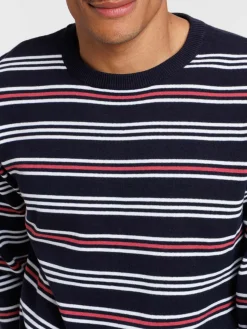 Pull rayé 100% coton homme