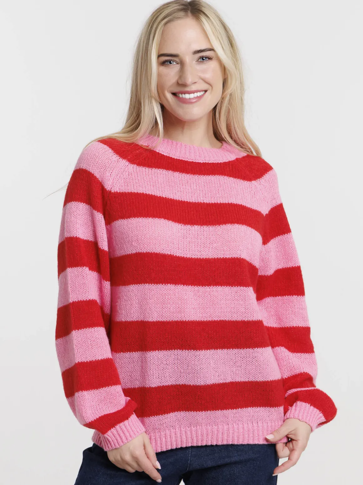 Pull rayé col rond femme