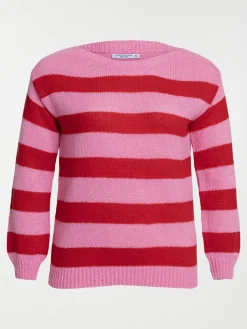 Pull rayé col rond grande taille femme