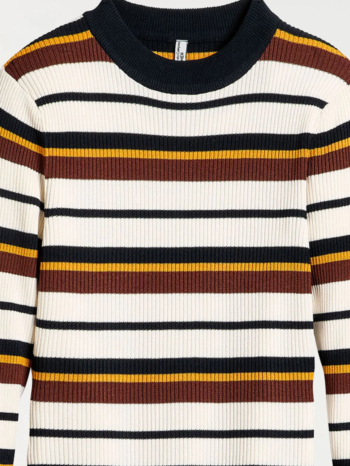Pull rayé coloris écru femme