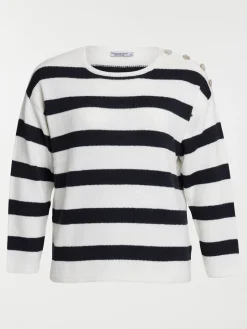 Pull rayé grande taille femme