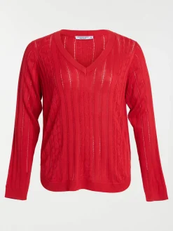 Pull rouge scarlet grande taille femme