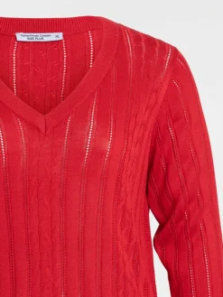 Pull rouge scarlet grande taille femme