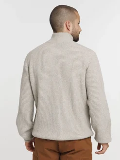 Pull zippé col montant homme