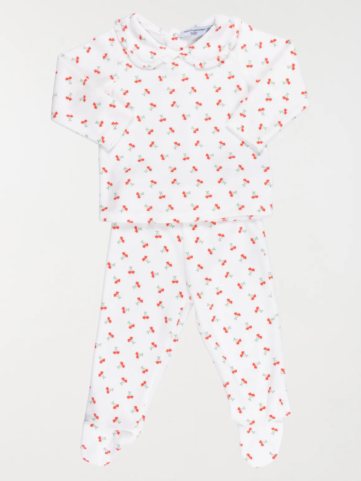 Pyjama cerise col claudine fille (6-36M)